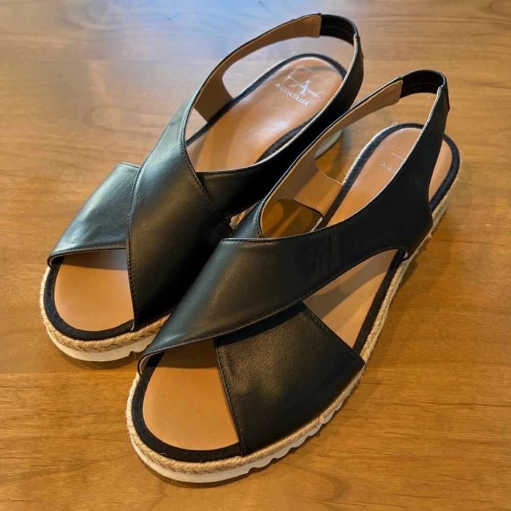 Aquatalia Adelina Slingback Espadrille platform wedge Sandal 12M